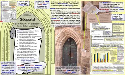 Portal der Bischofskirche als Posteingang, Briefkasten, Kirche, Mobbing